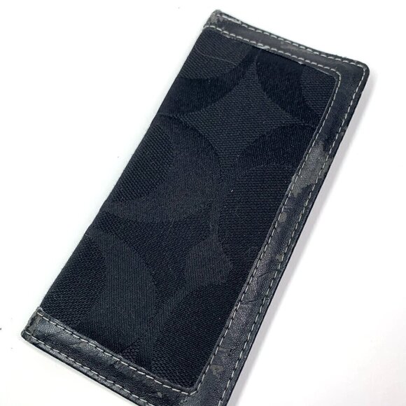 Coach Signature Canvas & Leather Check Book Cover Black 3" x 6.5" Fair Condition - Picture 5 of 6
